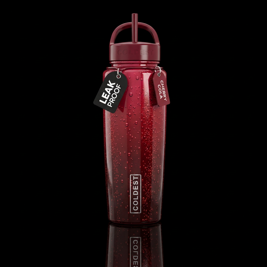Cherry cola water bottle design