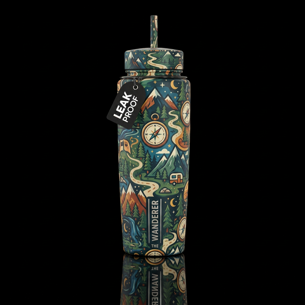 The wanderer water bottle design
