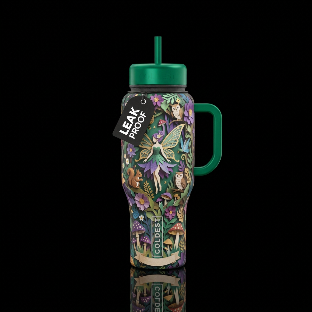 Paper craft faeriecore water bottle design