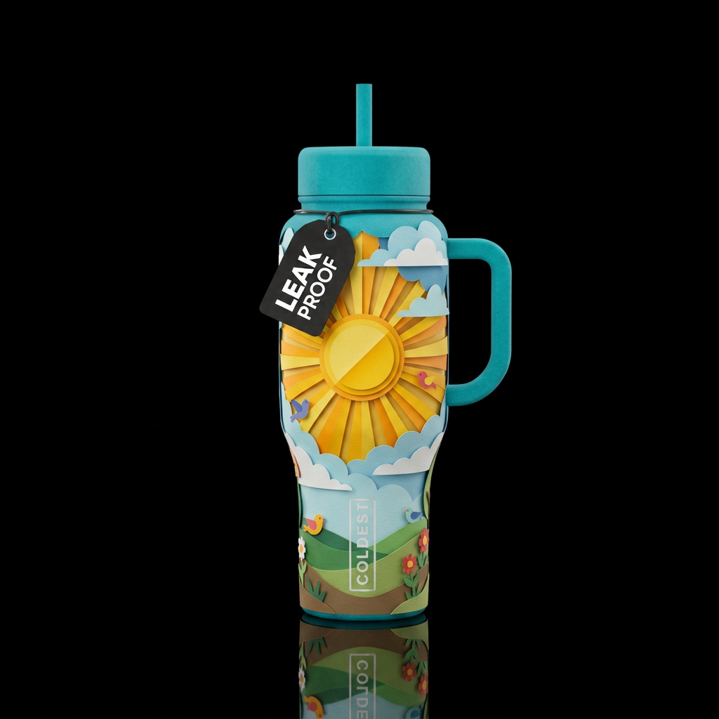 Paper craft sunshine water bottle design