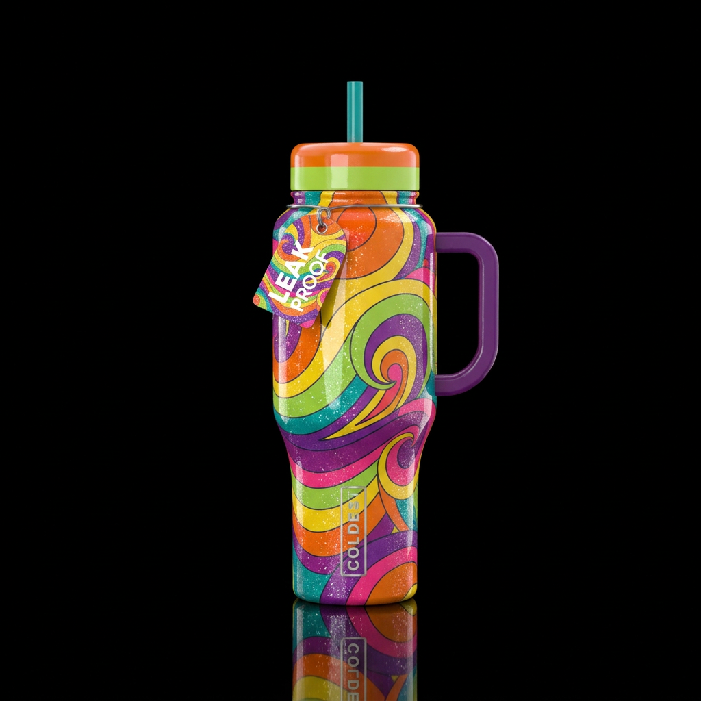 Feeling Groovy water bottle design