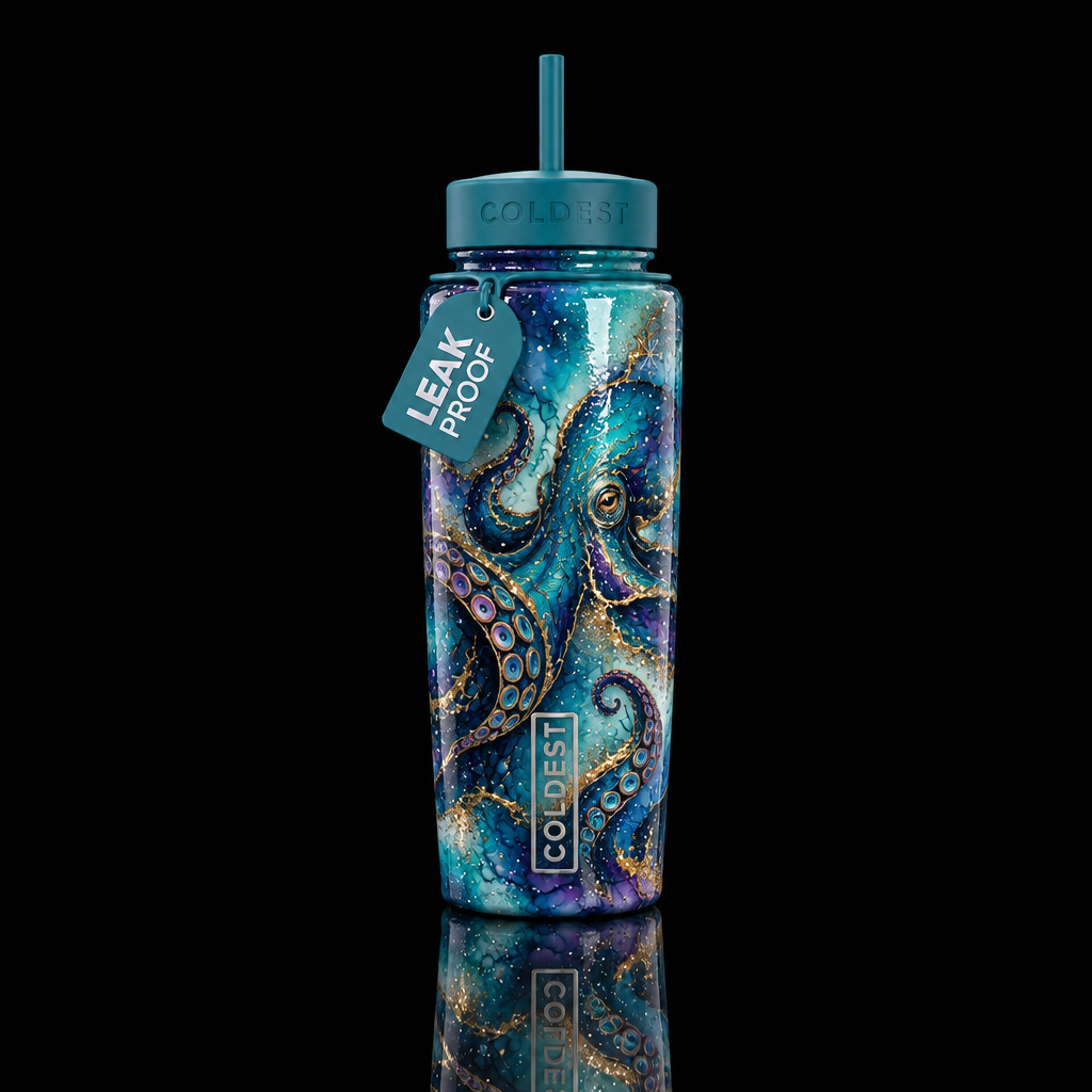 Kraken water bottle design