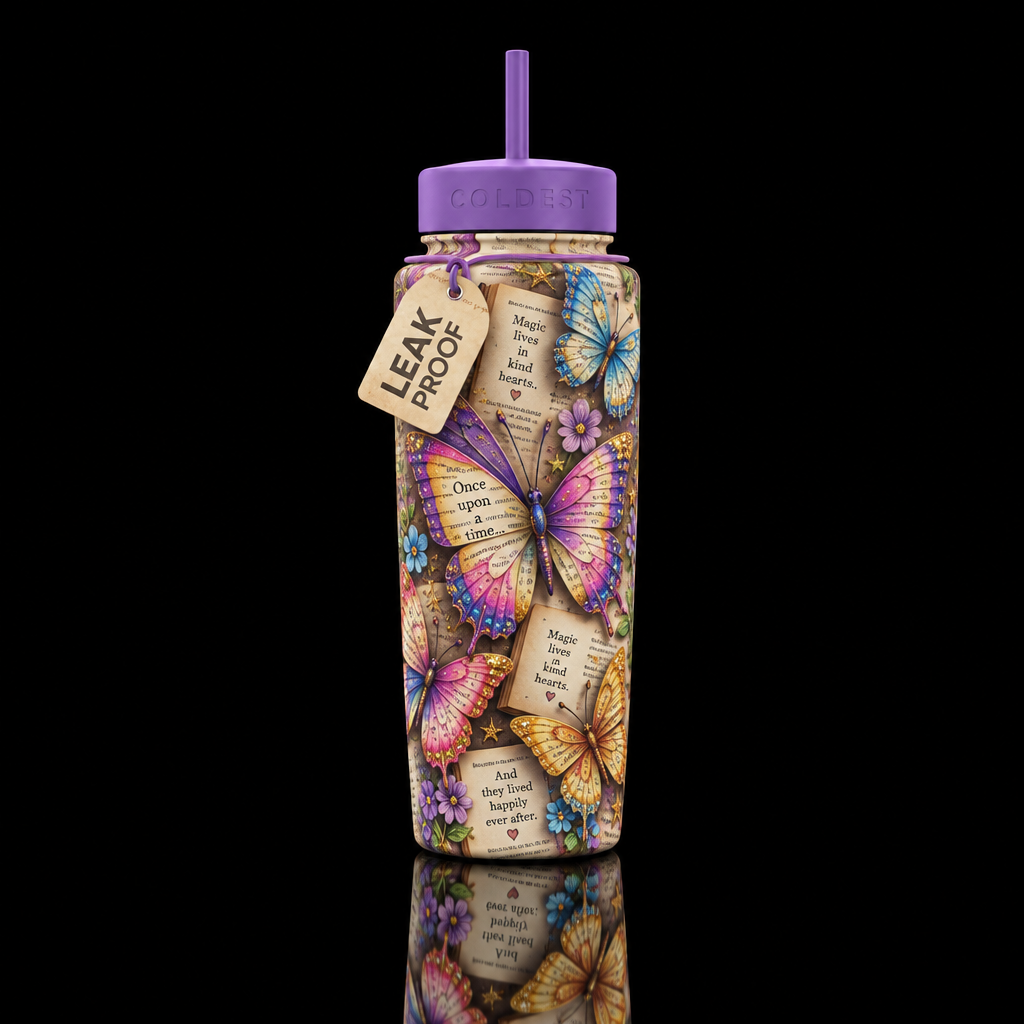 The magic of fairytales water bottle design