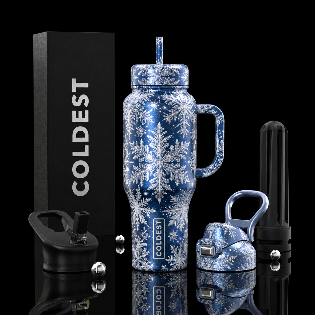 sacred snowfall water bottle design