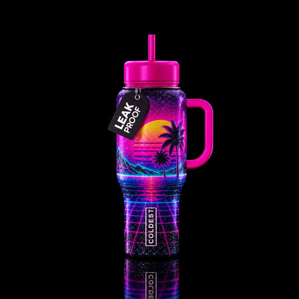 Miami Vice water bottle design