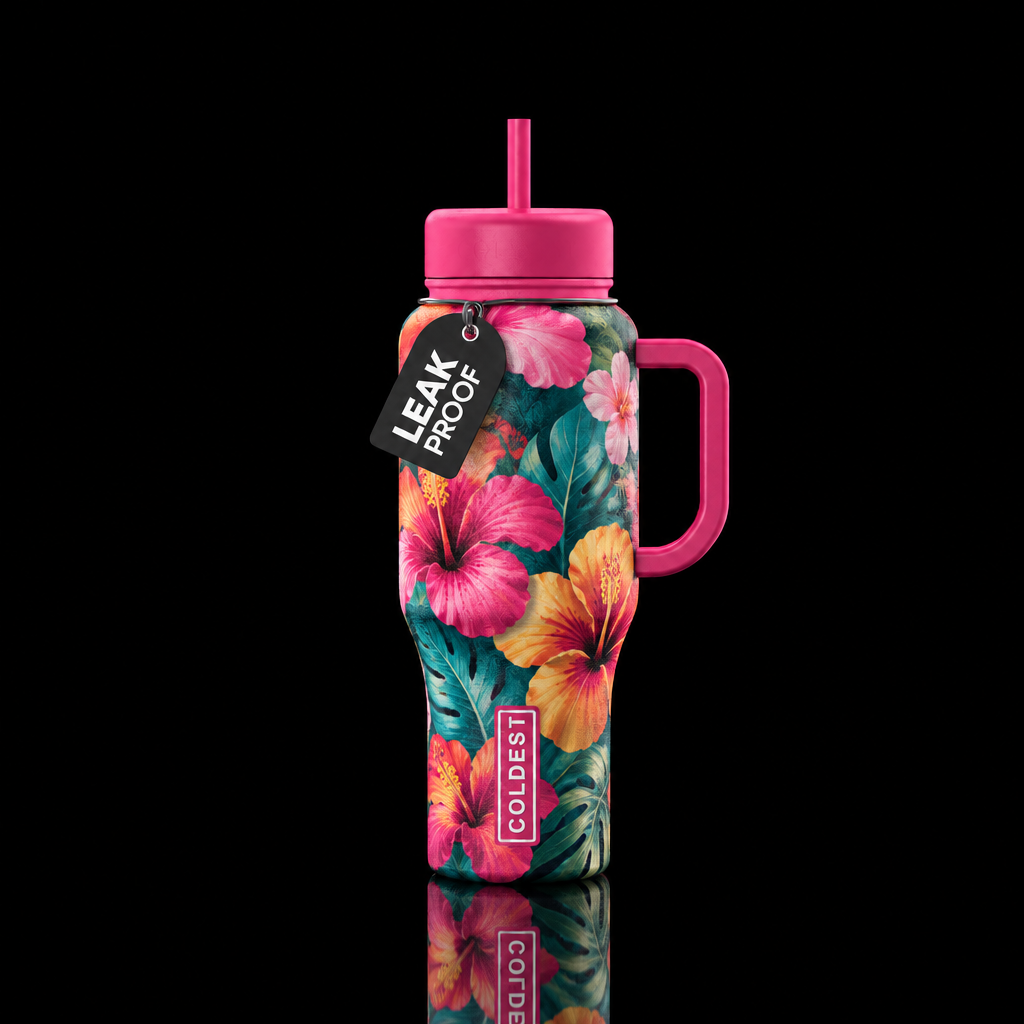 Floral pop water bottle design