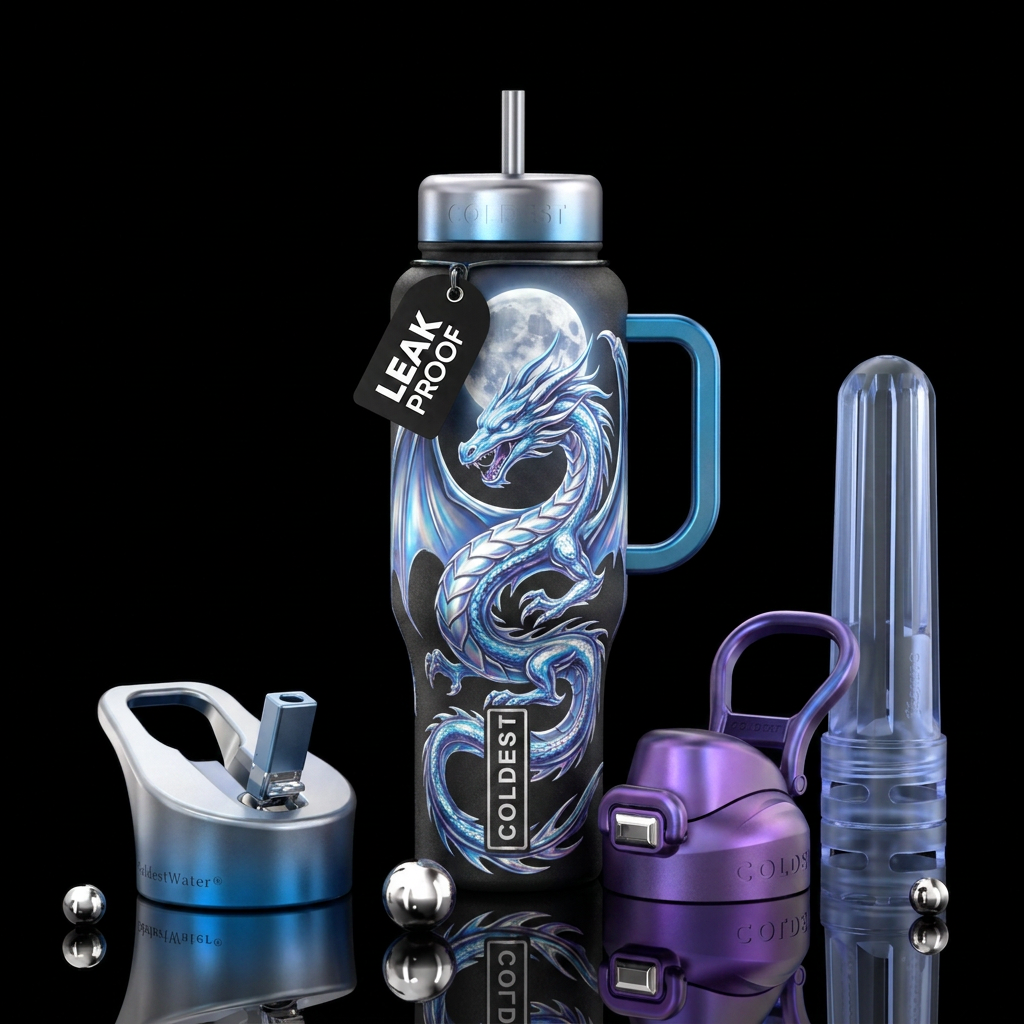 Moonlight dragon water bottle design