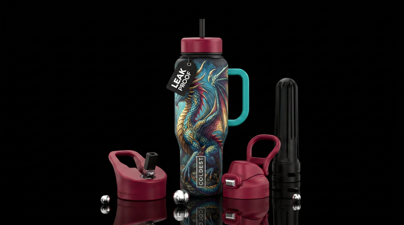 Fairytale dragon water bottle design