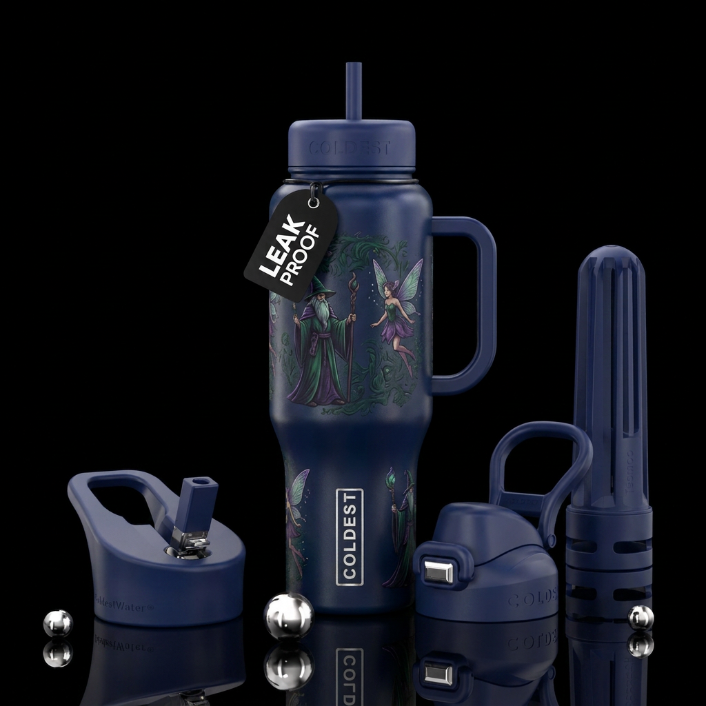 Wizard and fairy water bottle design