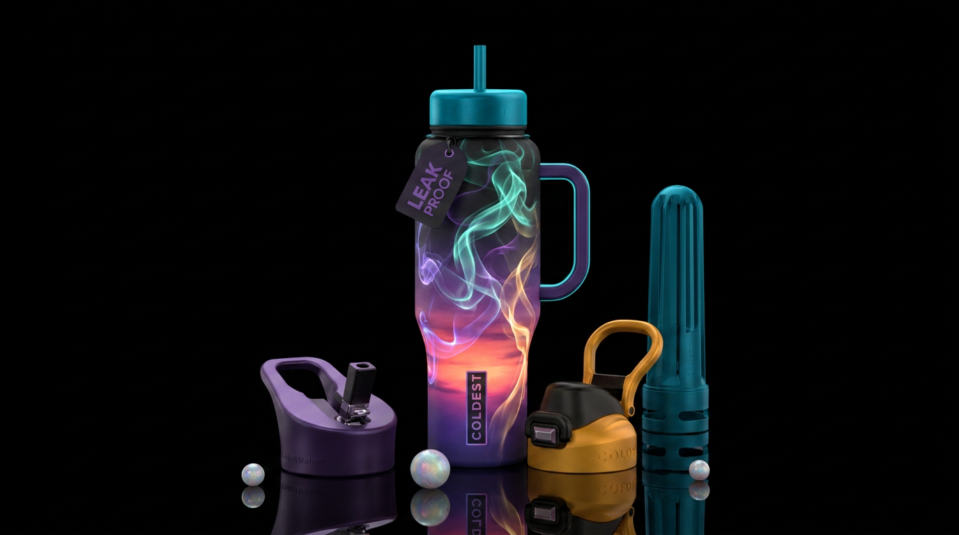 Glow in the dark smoke on black sunset bottle all ... water bottle design