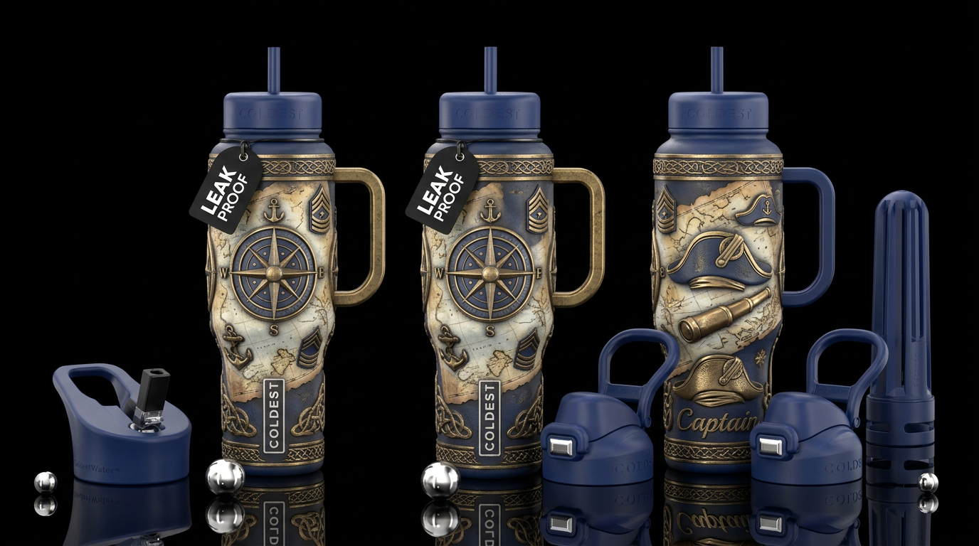Captain water bottle design