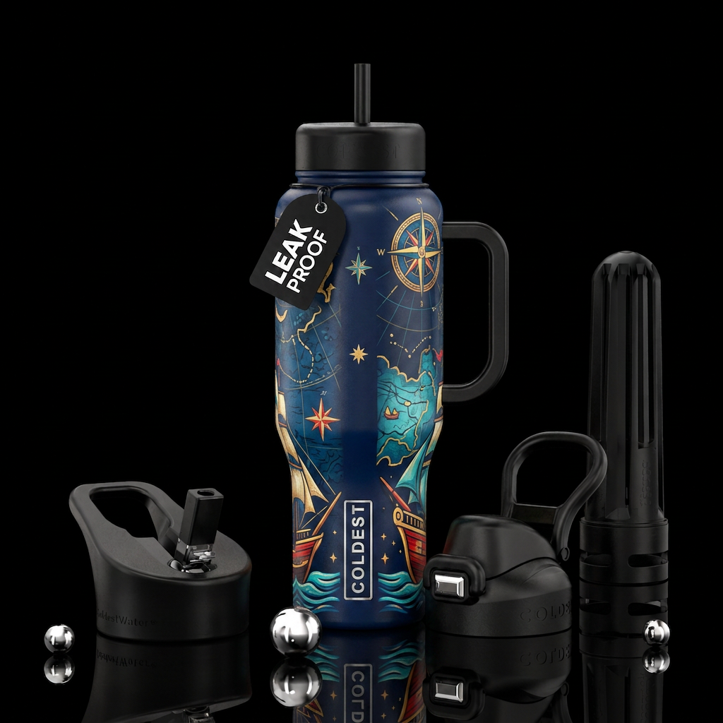 Captain front and back design water bottle design