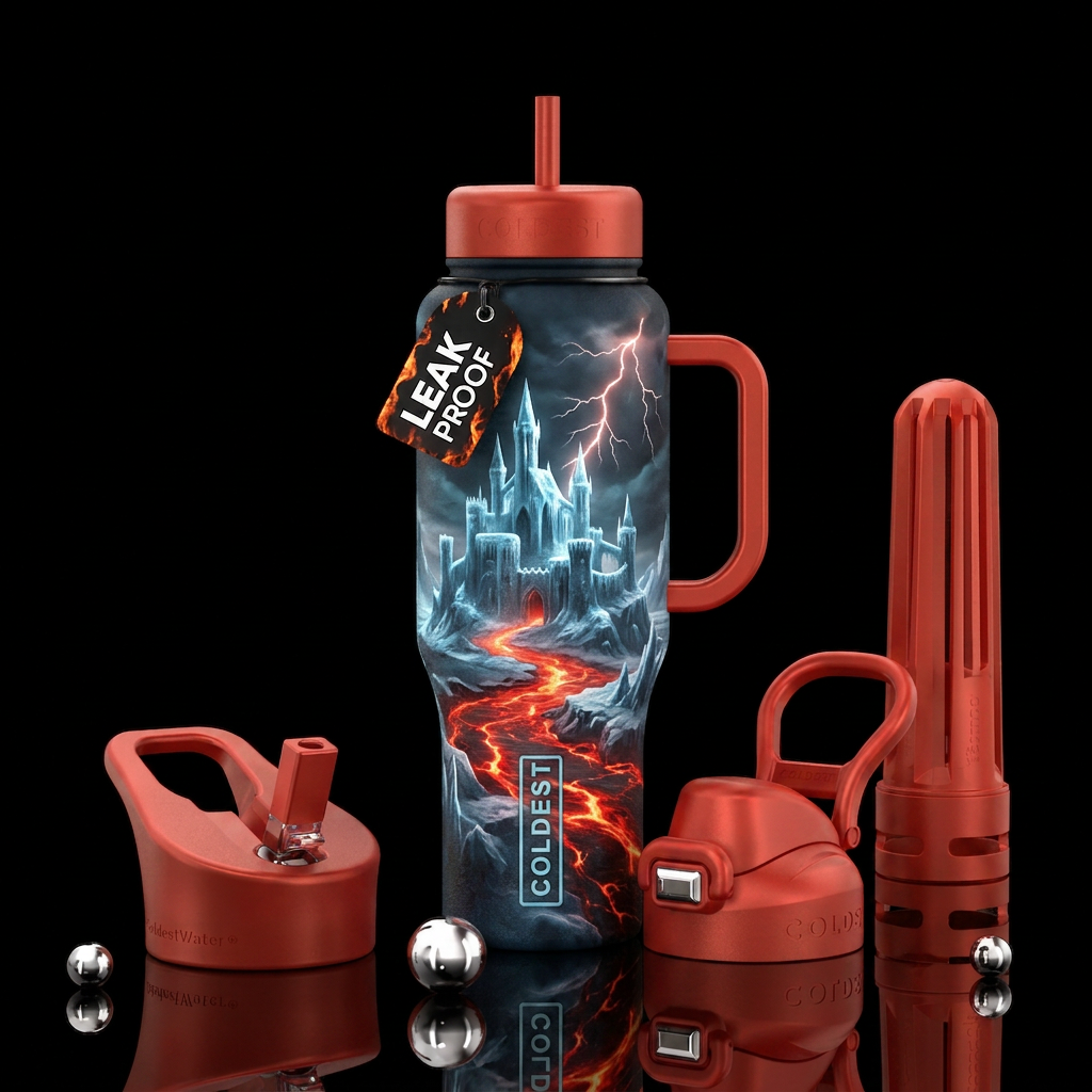 Coldest Fire Castle water bottle design