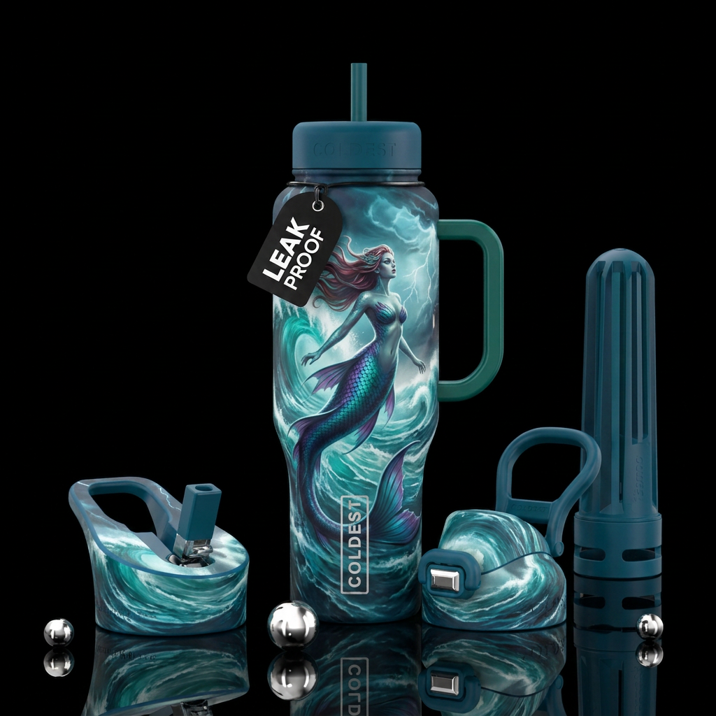 Mermaid siren beautiful storm water bottle design