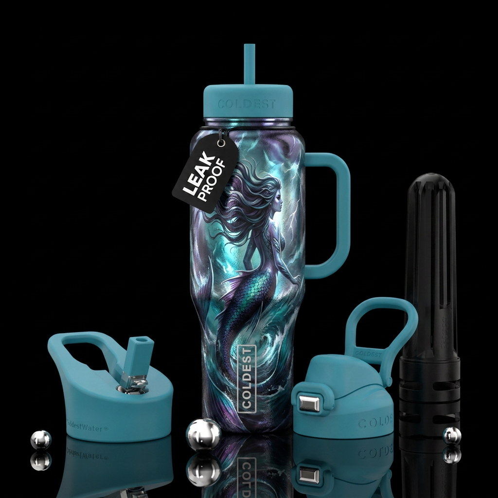 Mermaid siren beautiful storm water bottle design