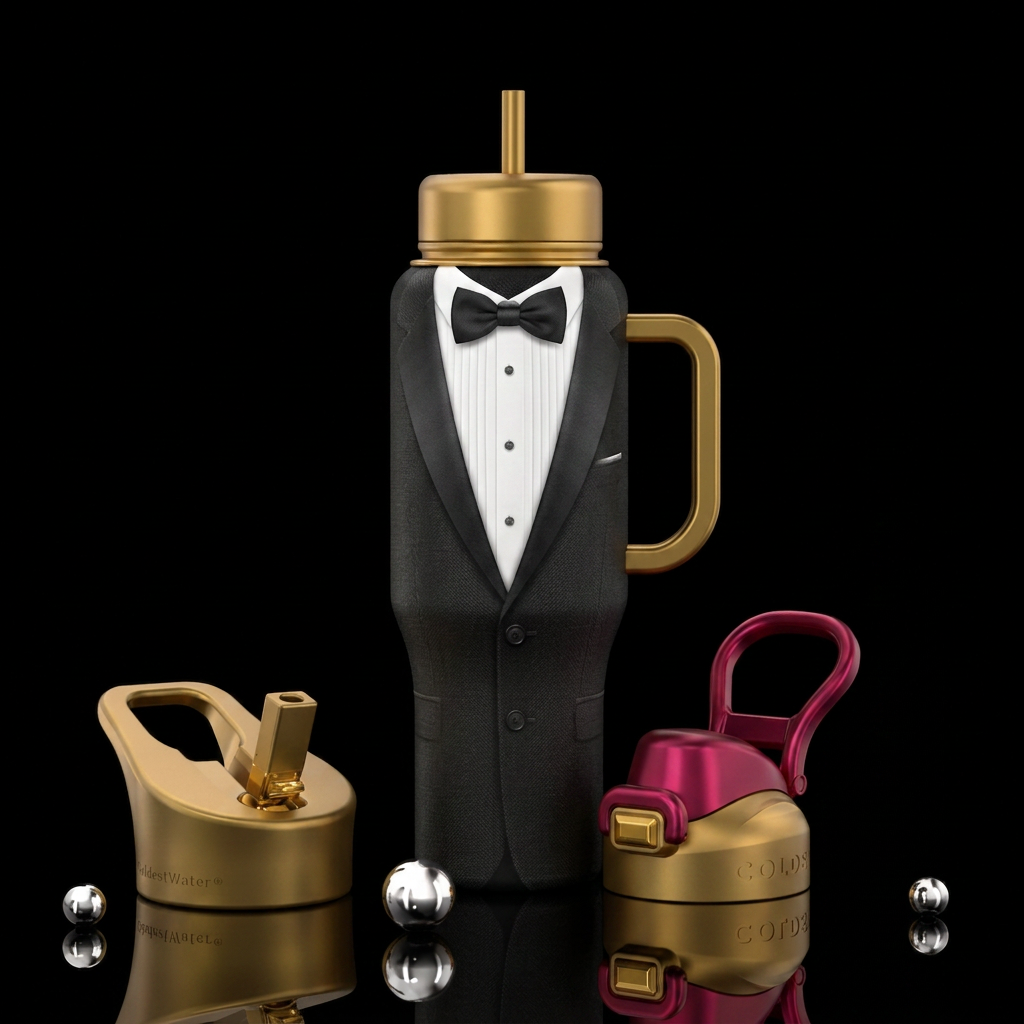 Tuxedo bottle for groom water bottle design
