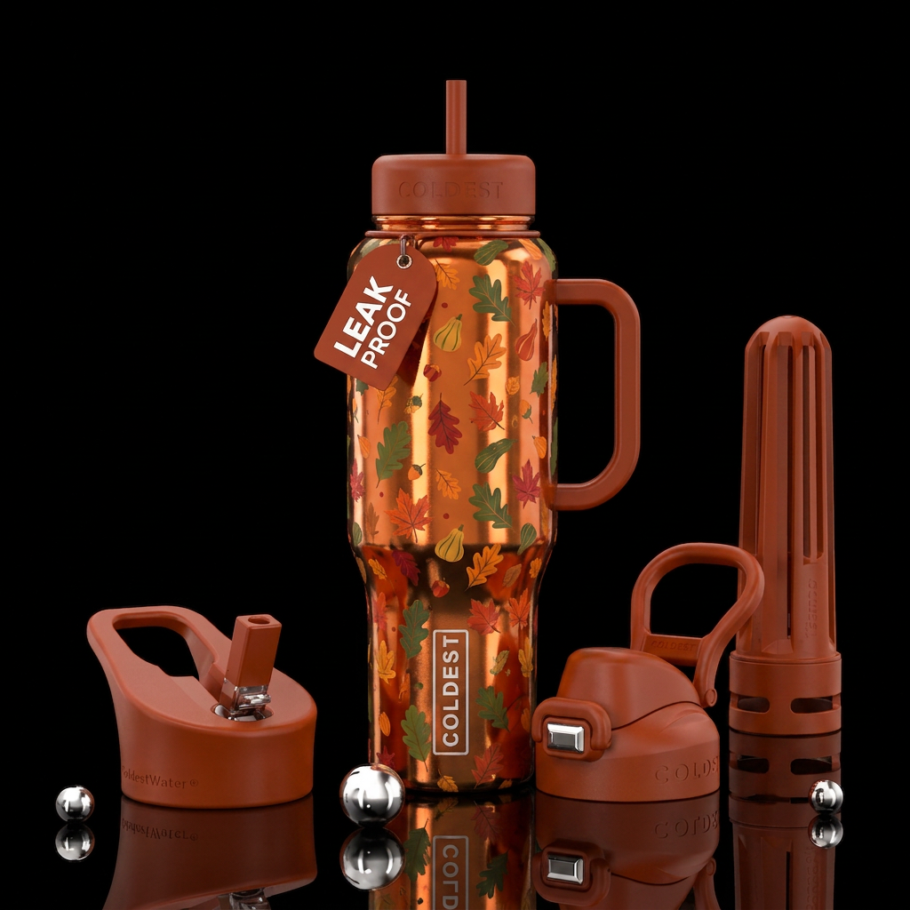 Festive fall water bottle design
