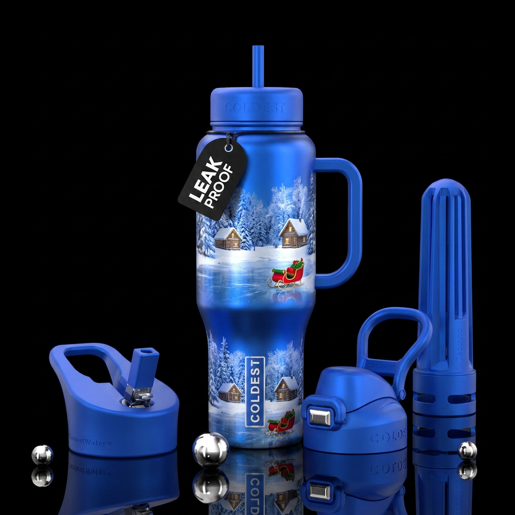 Winter wonderland water bottle design