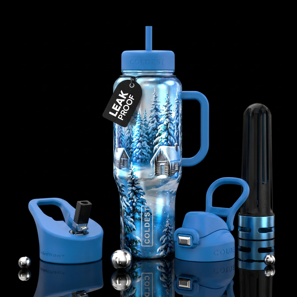 Winter wonderland water bottle design