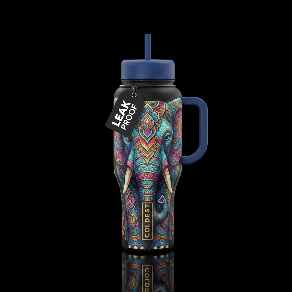 Wise elephant water bottle design