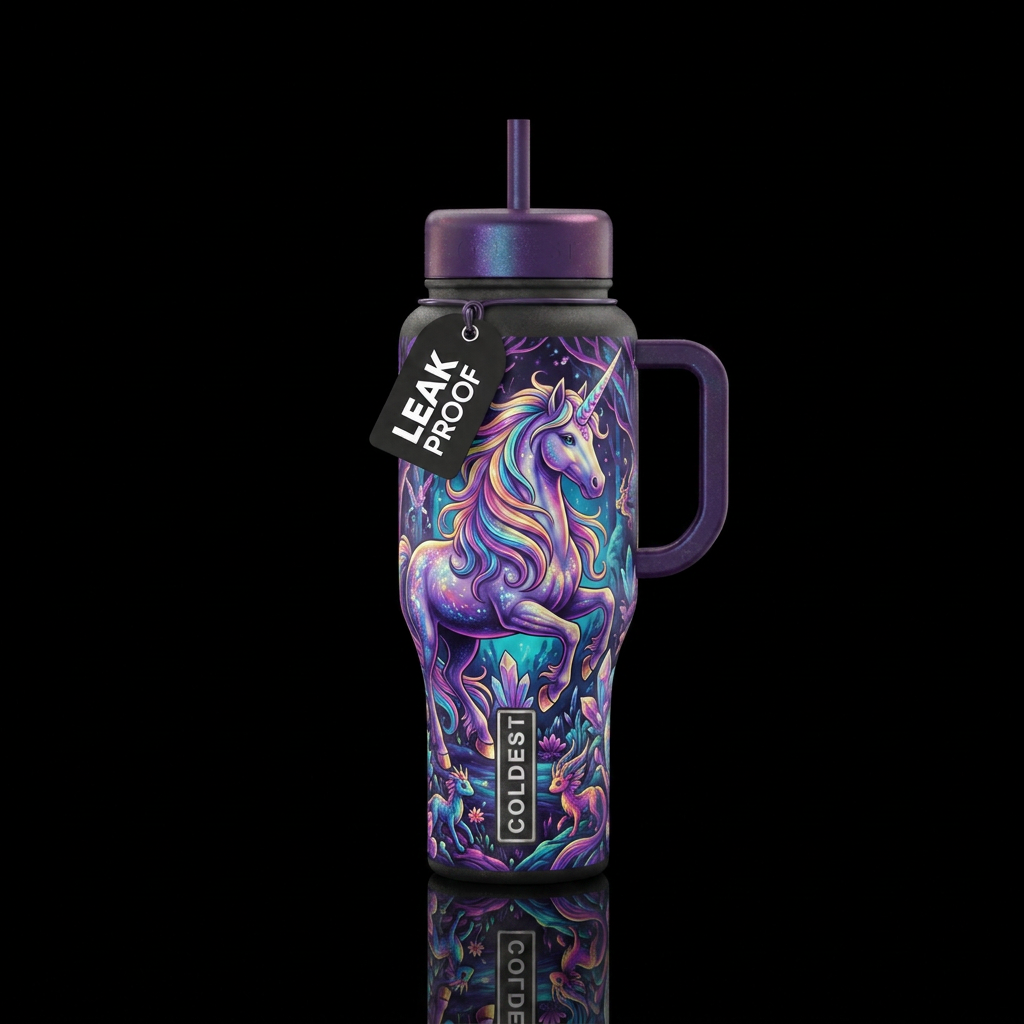 Unicorn water bottle design