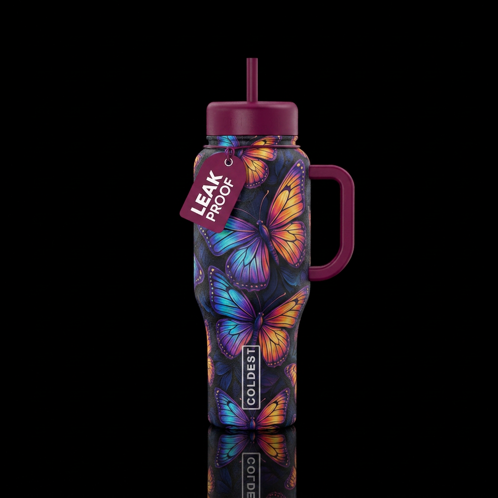 Butterfly water bottle design
