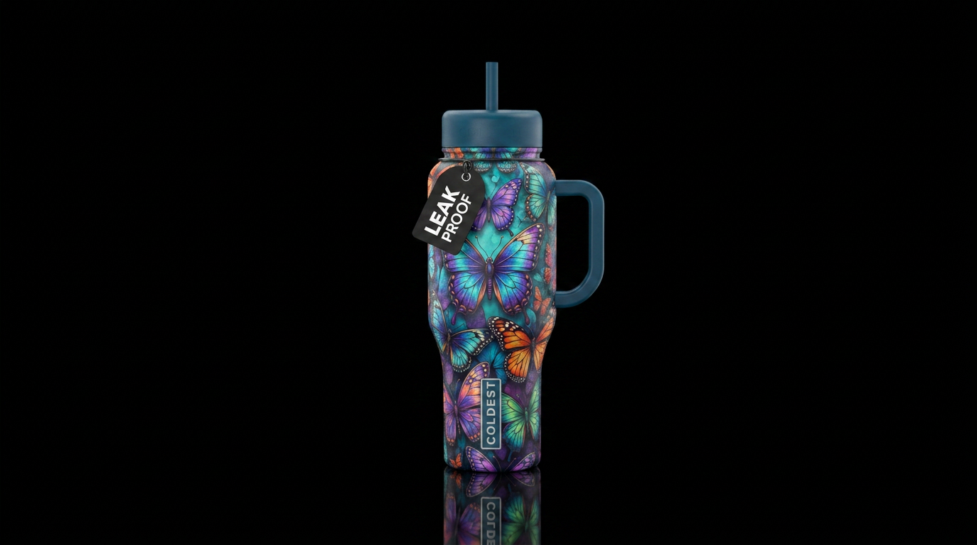 Butterfly water bottle design