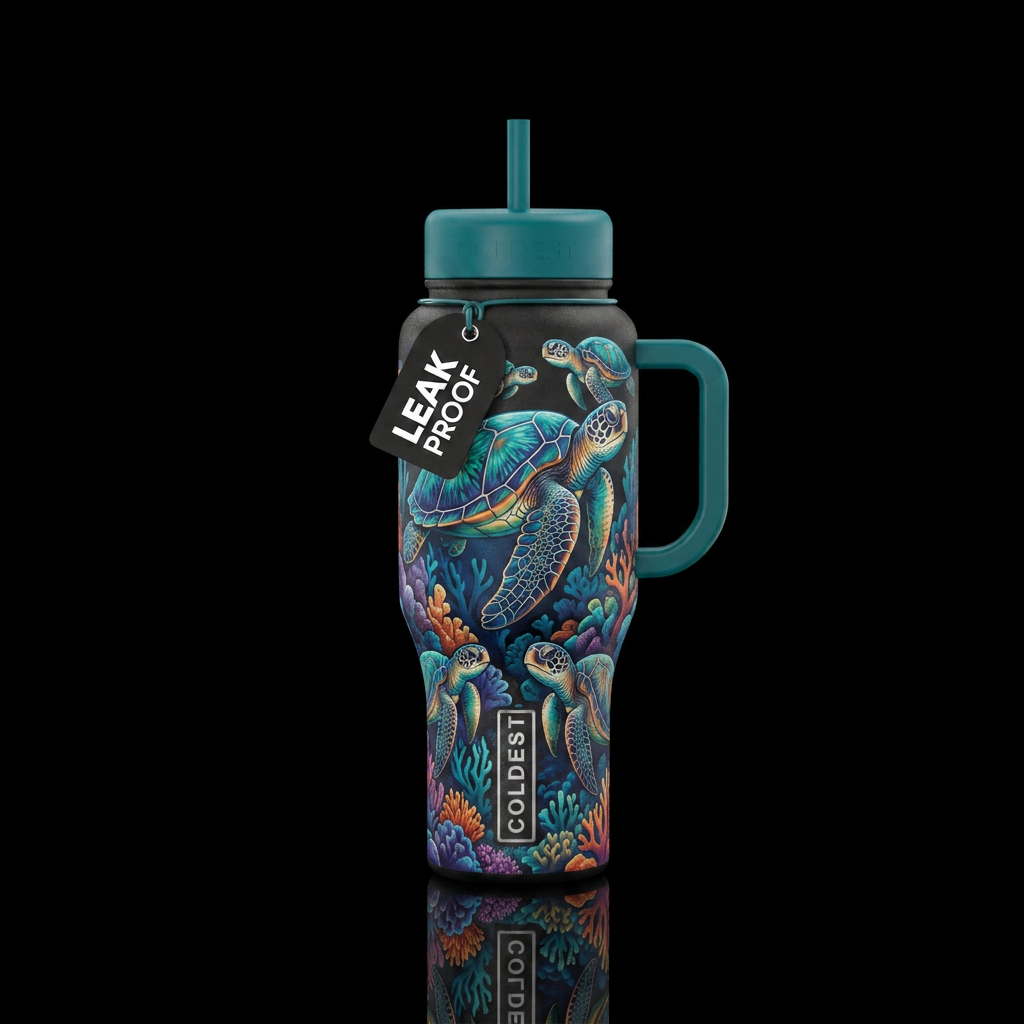 Sea turtle water bottle design