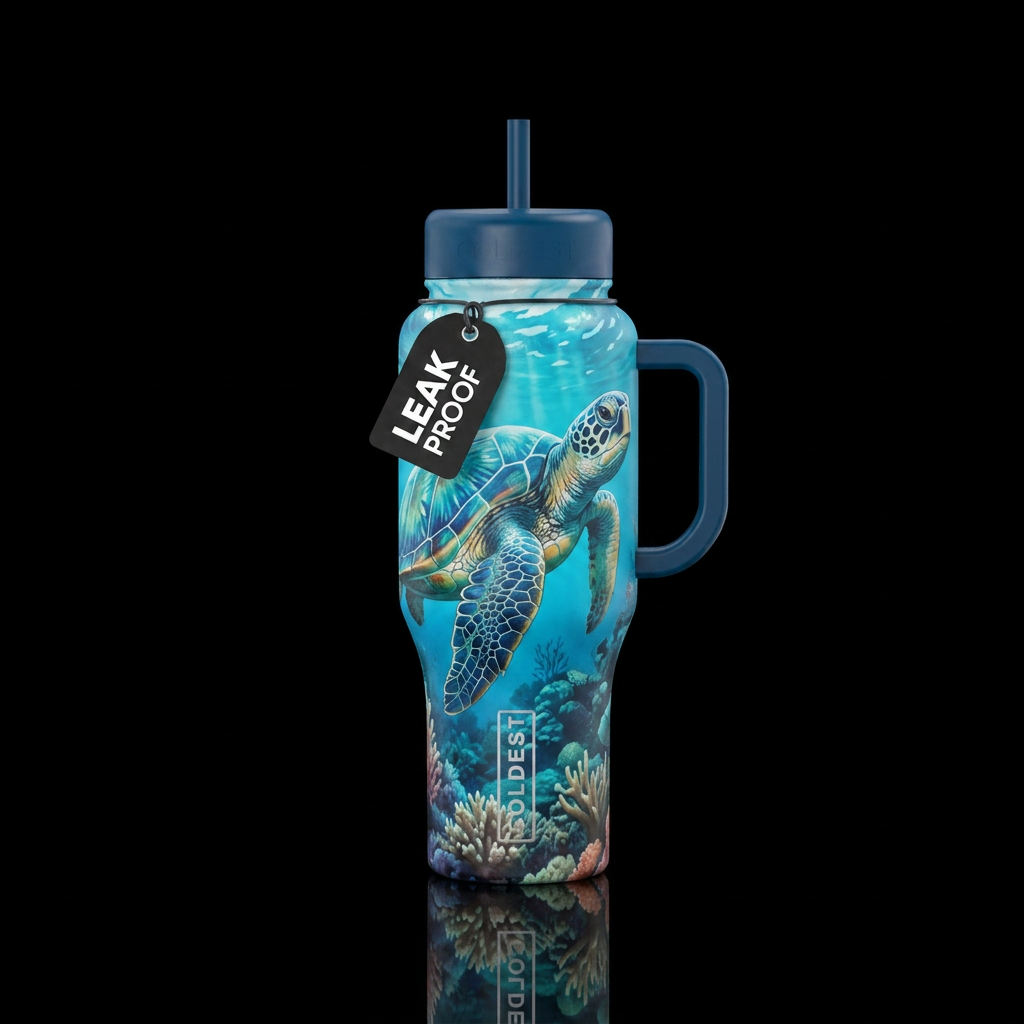Sea turtle water bottle design