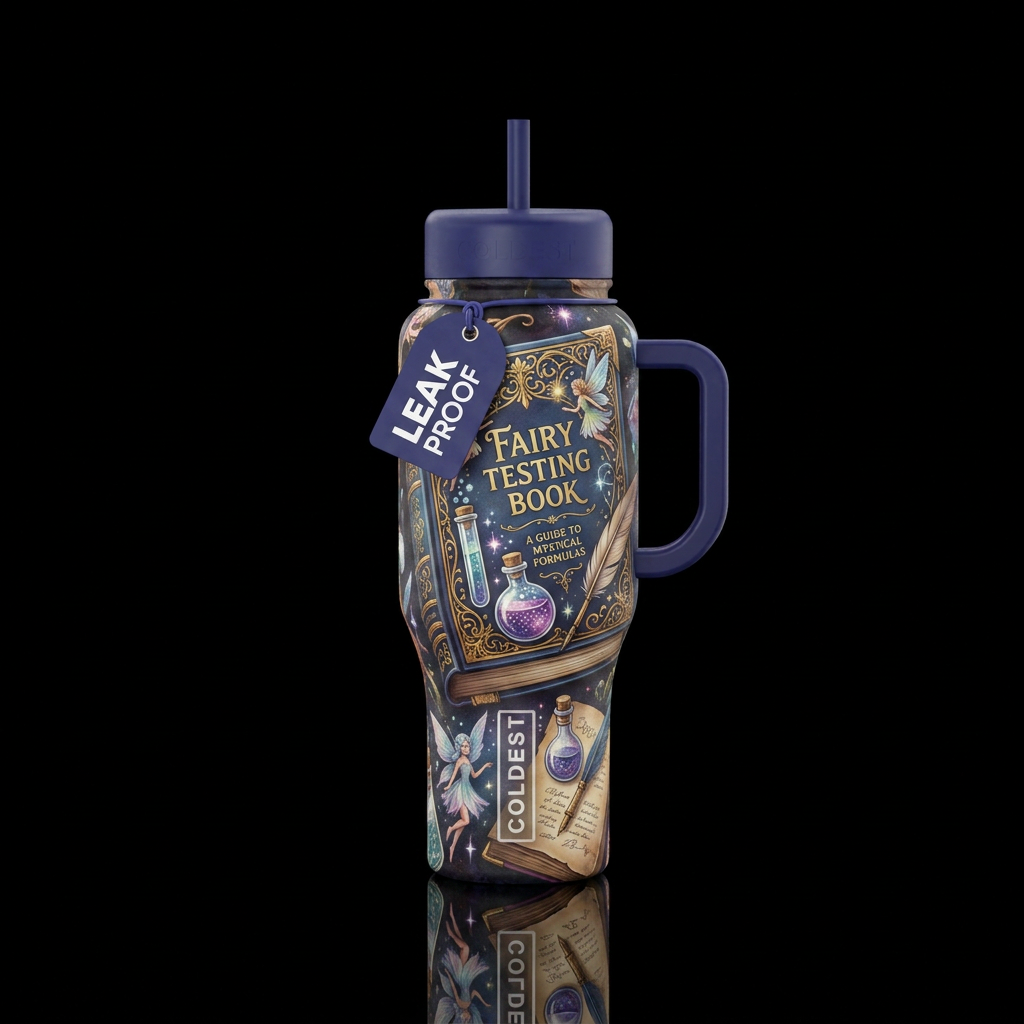 Fairy testing book water bottle design