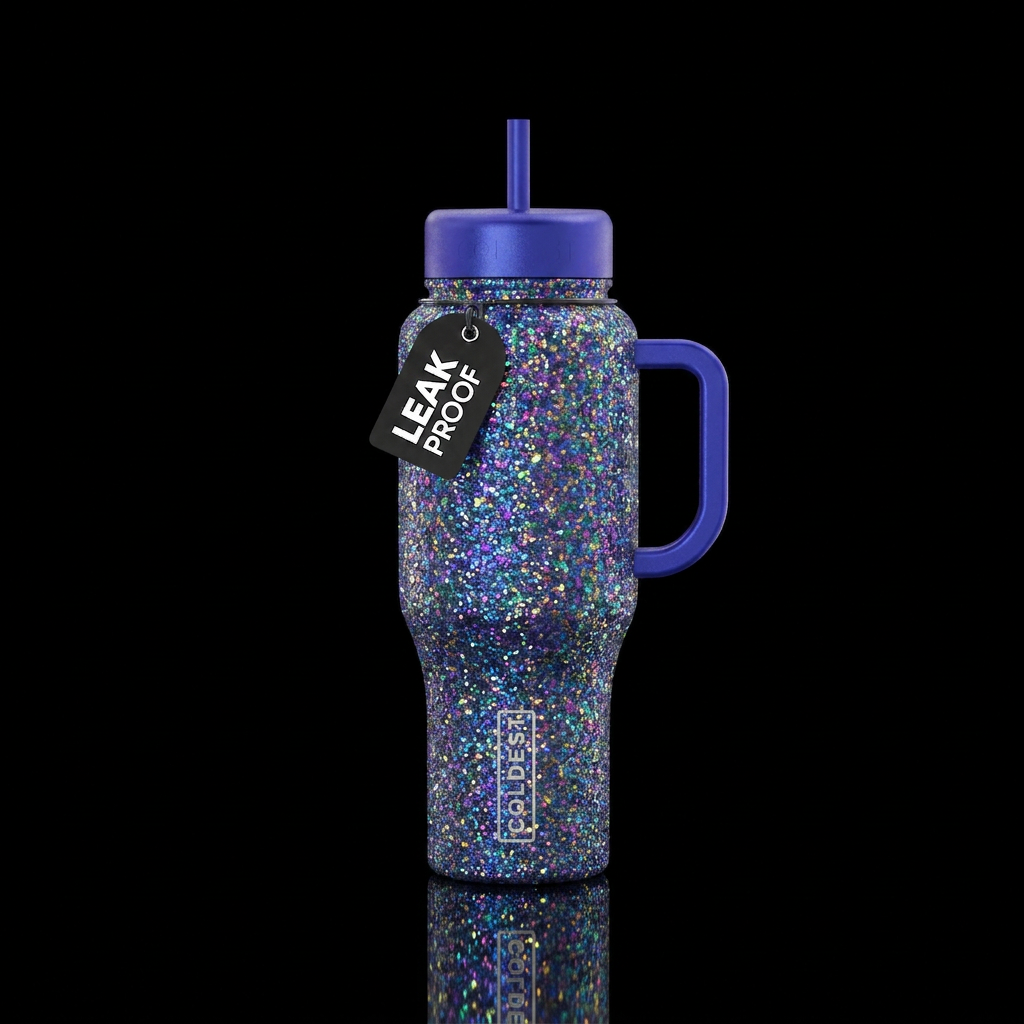 Glitter water bottle design