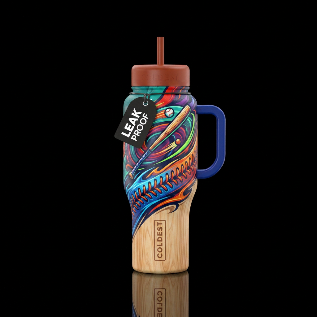 Baseball bat water bottle design