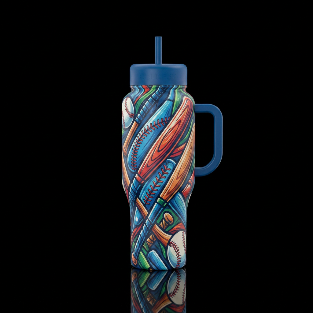 Baseball bat water bottle design