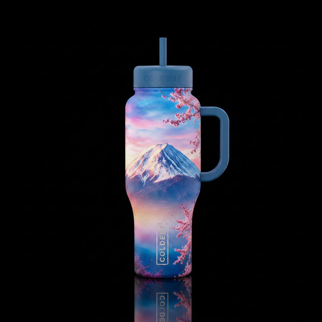 Fuji mountain water bottle design