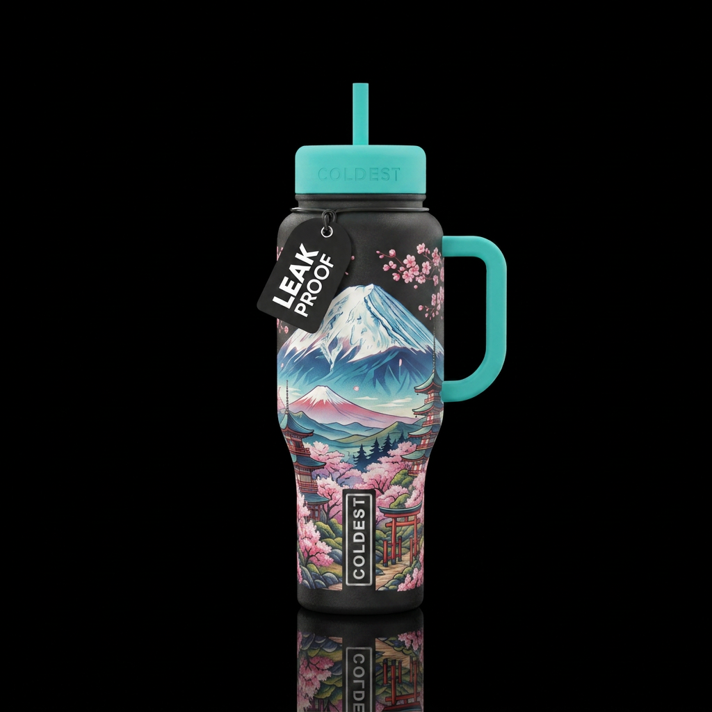 Fuji mountain water bottle design