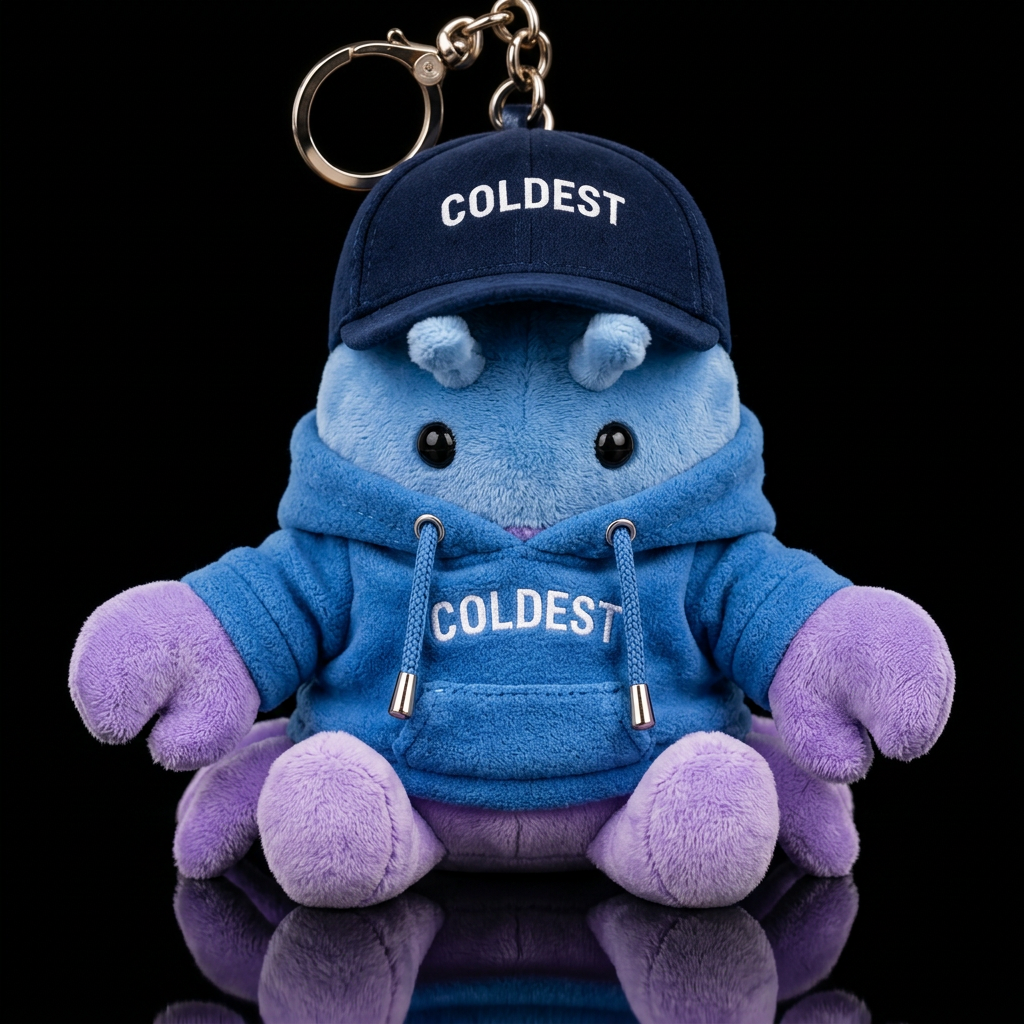 Blue and purple crab water bottle design
