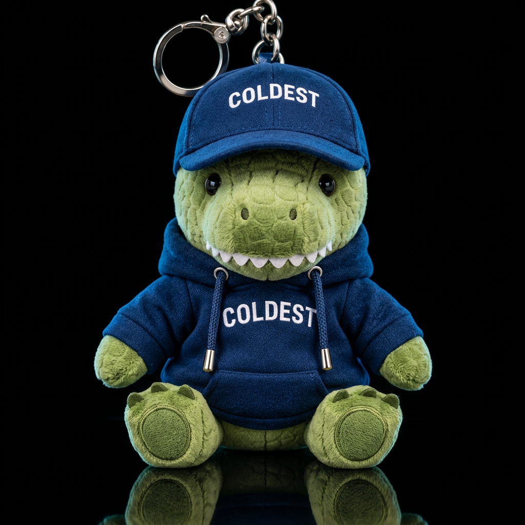 Trex dinosaur with blue hood and blue hat water bottle design