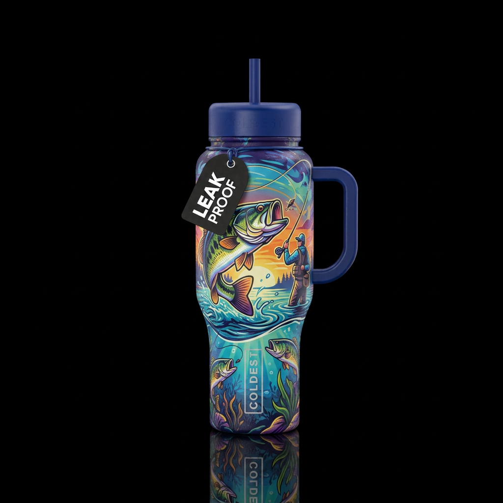 Fishing water bottle design