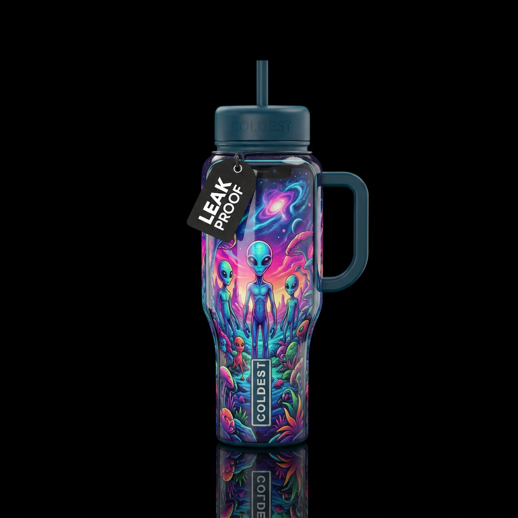 Alien water bottle design