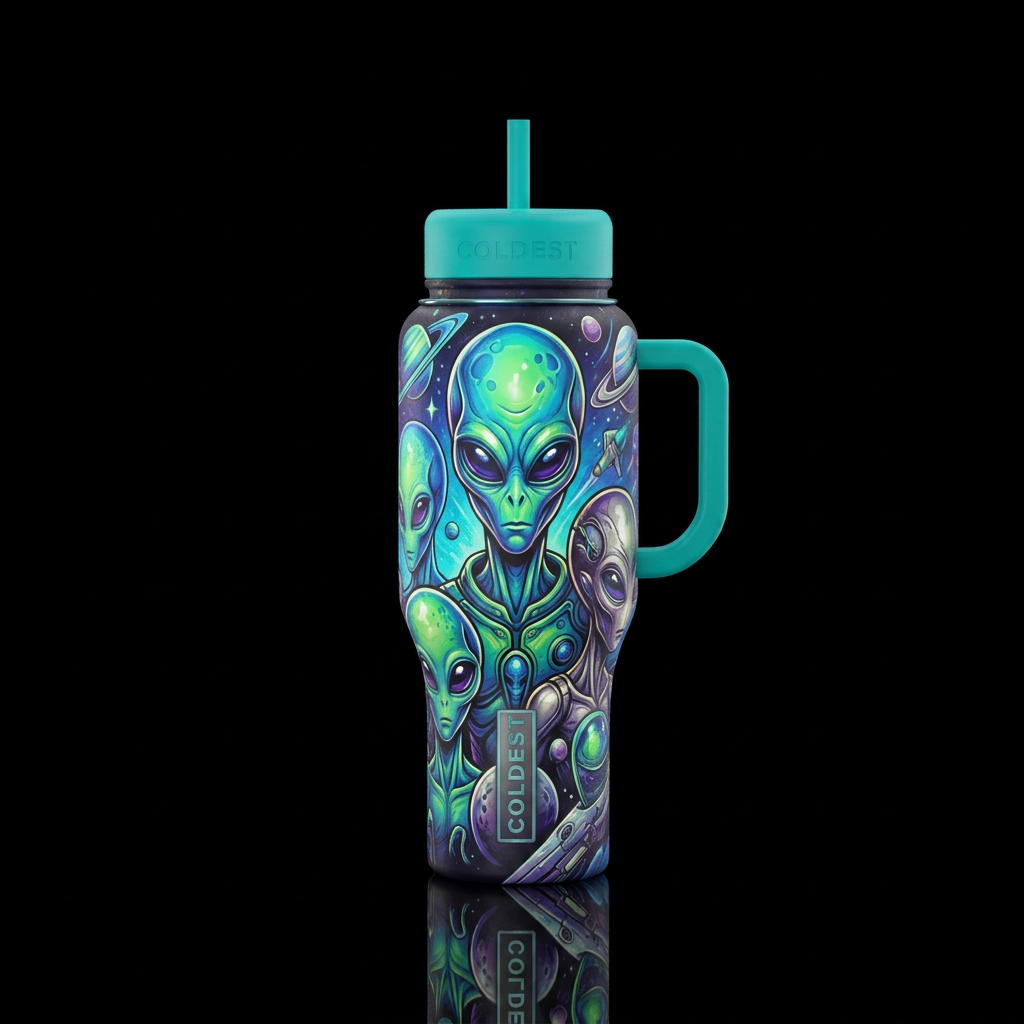 Alien water bottle design