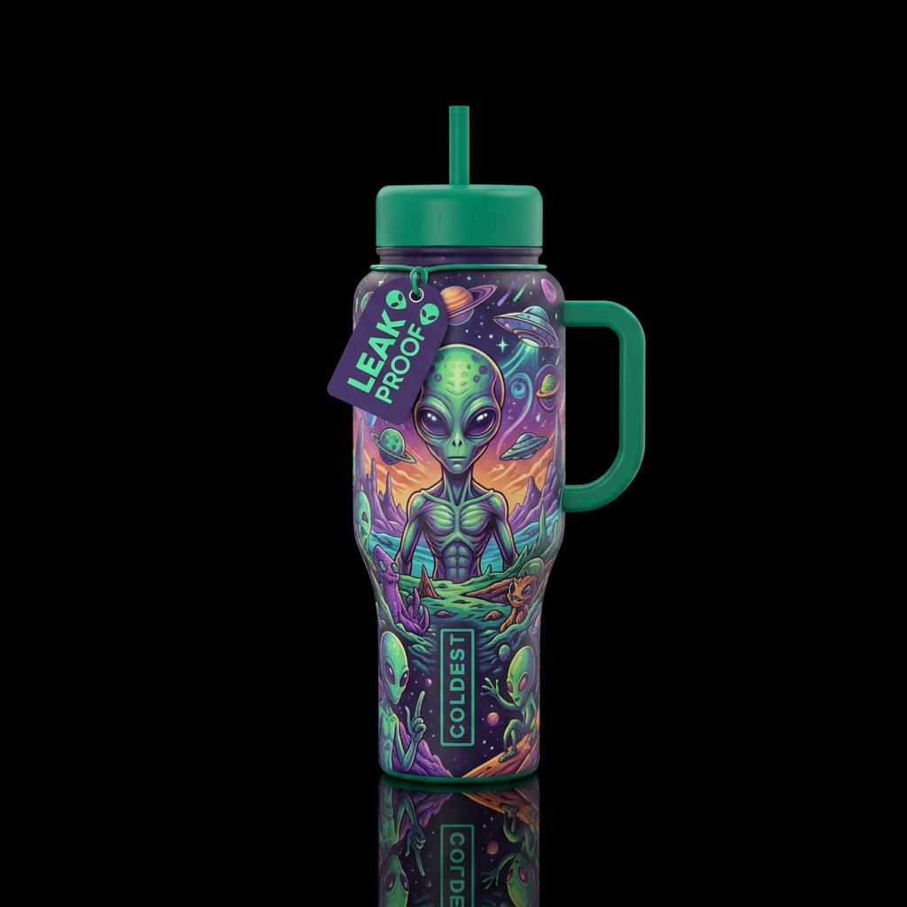 Alien water bottle design