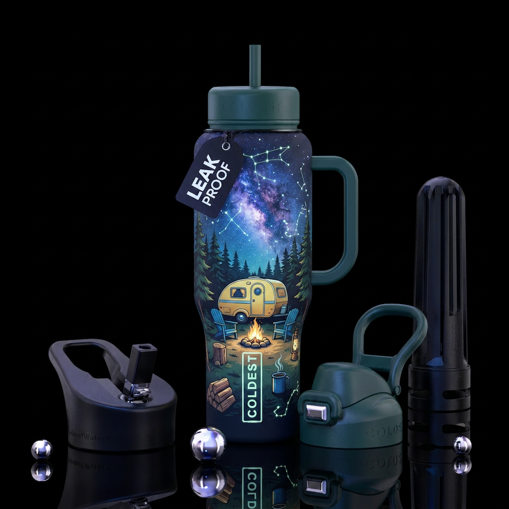 Adventure awaits - A premium wraparound water bott... water bottle design
