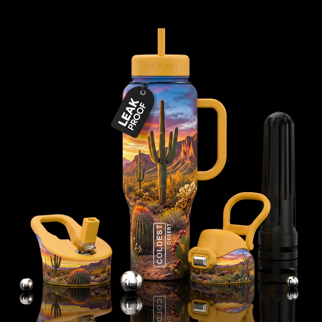 Create a premium insulated water bottle featuring ... water bottle design
