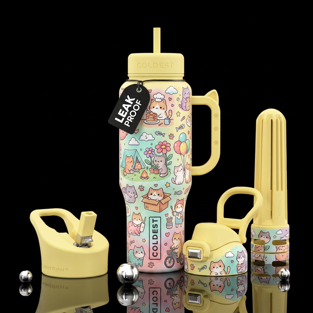 Design a premium Coldest-style insulated water bot... water bottle design