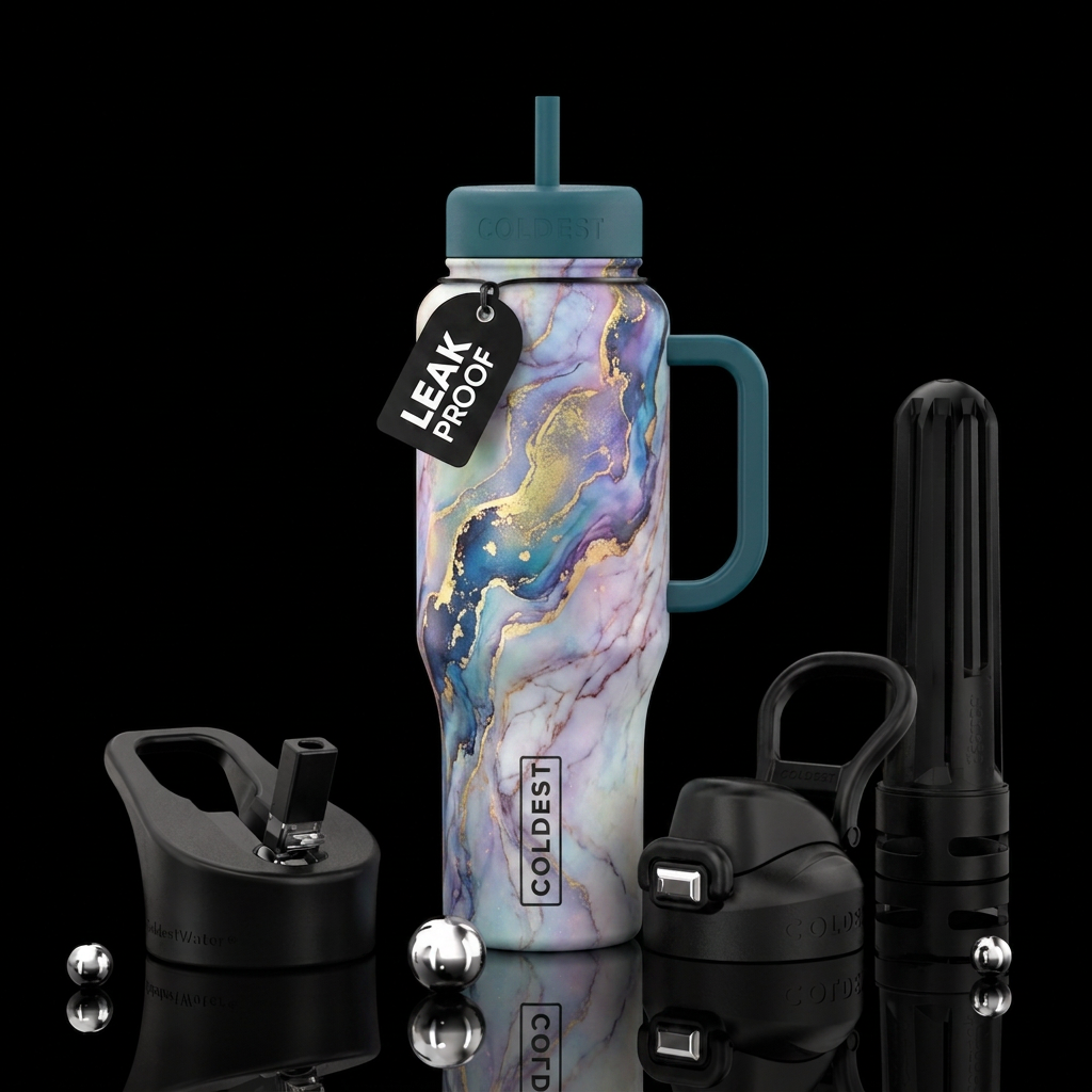 marble, beautiul, whimsical, painting, mythical water bottle design
