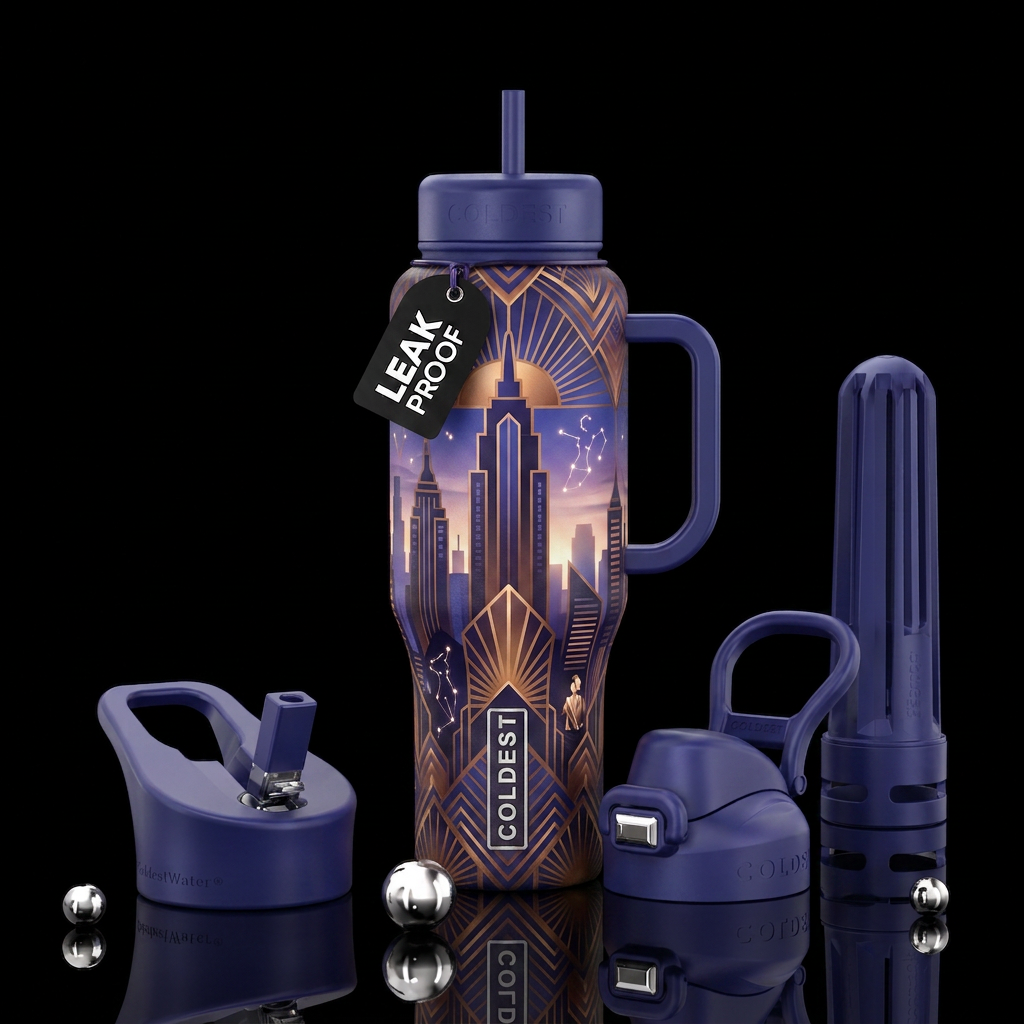 provocative, art deco, twilight, realism, beautiul... water bottle design