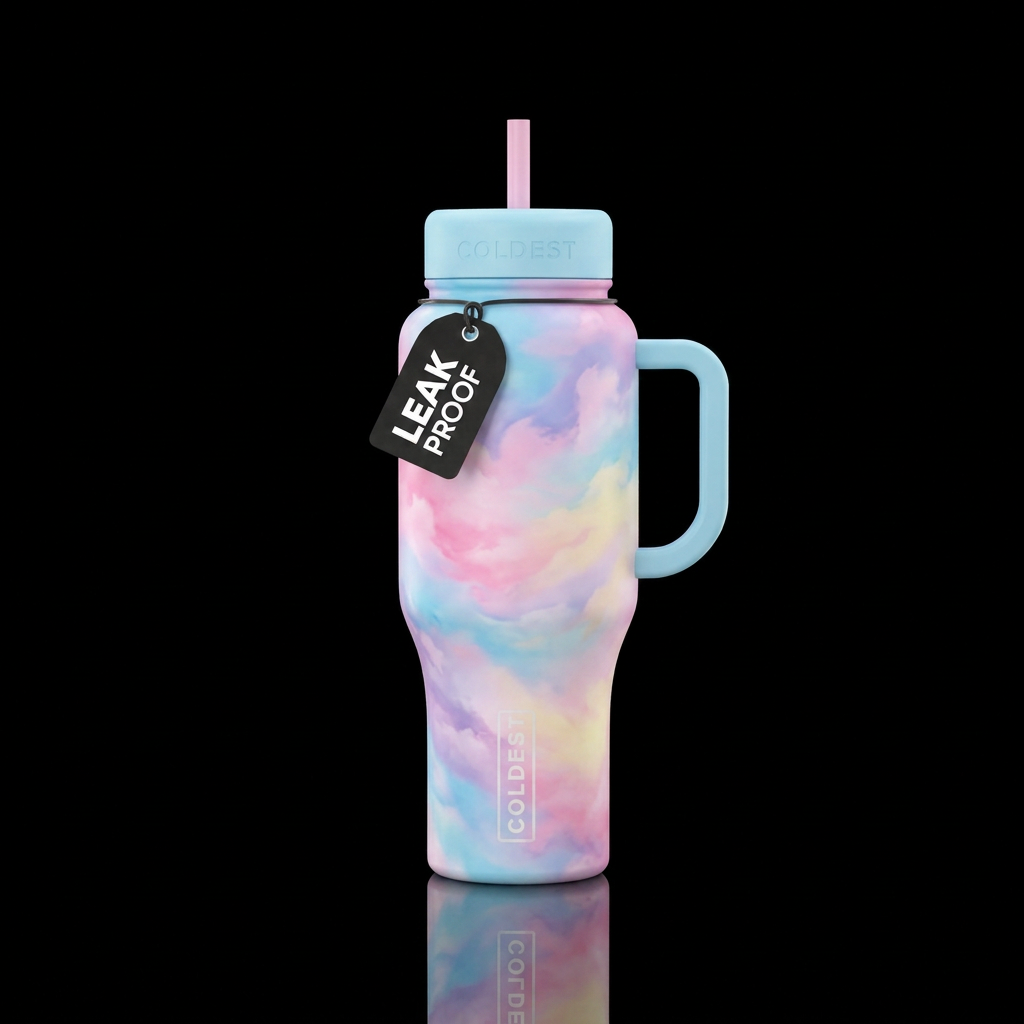 Cotton candy dream water bottle design