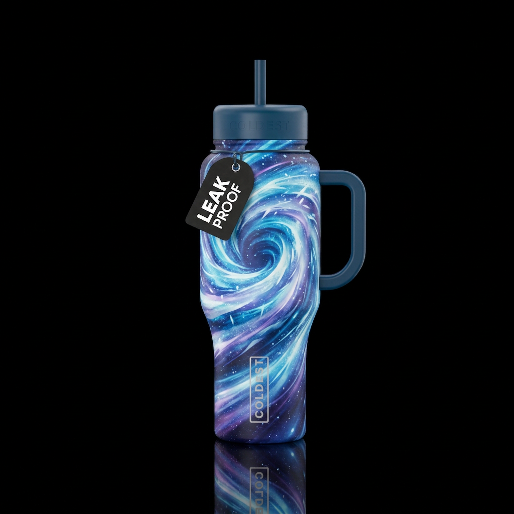 Polar vortex water bottle design