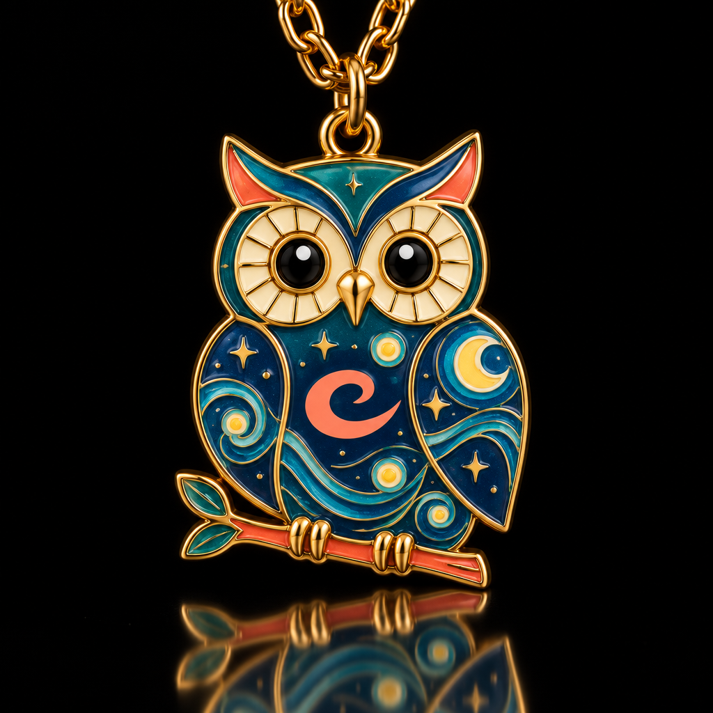 Starry Owl water bottle design