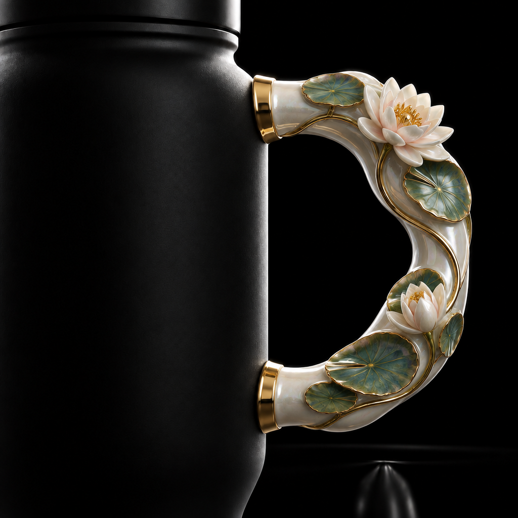water lillies water bottle design